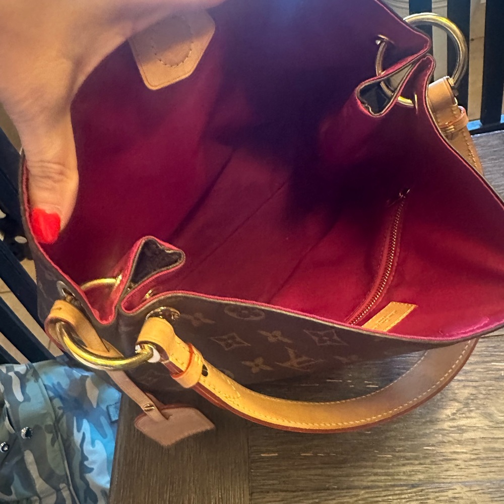 Louis Vuitton Brown and Red Monogram Shoulder Bag